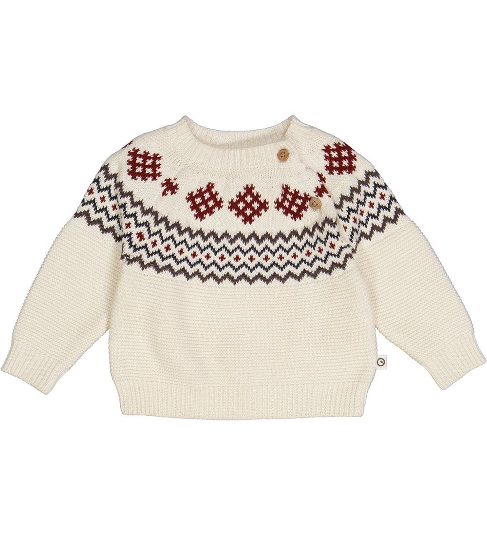 Müsli Bluse - Knit Jacquard Sweater - Balsam Cream