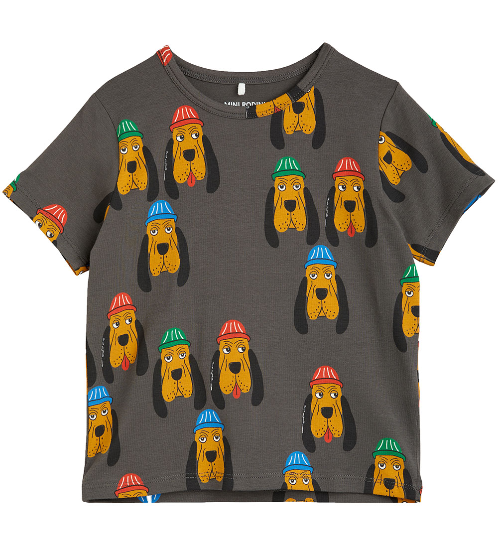 Mini Rodini T-shirt - Bloodhound - Grå