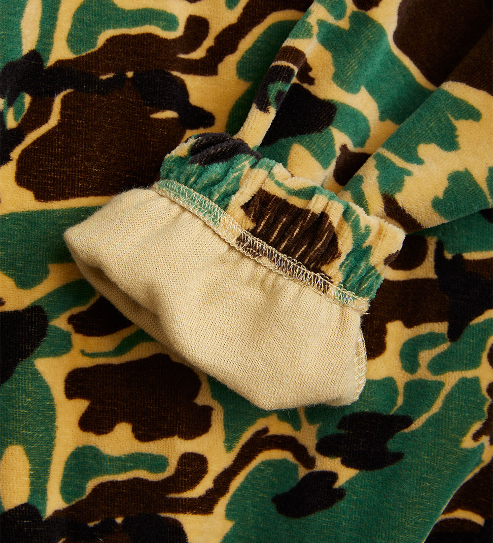 Mini Rodini Bluse - Velour - Camo - Grøn