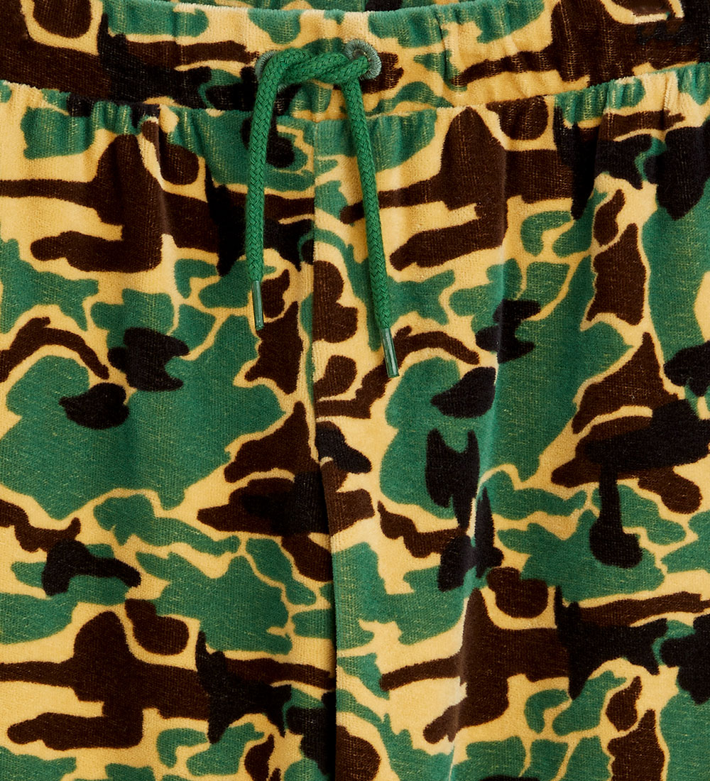 Mini Rodini Velourbukser - Camo - Grøn