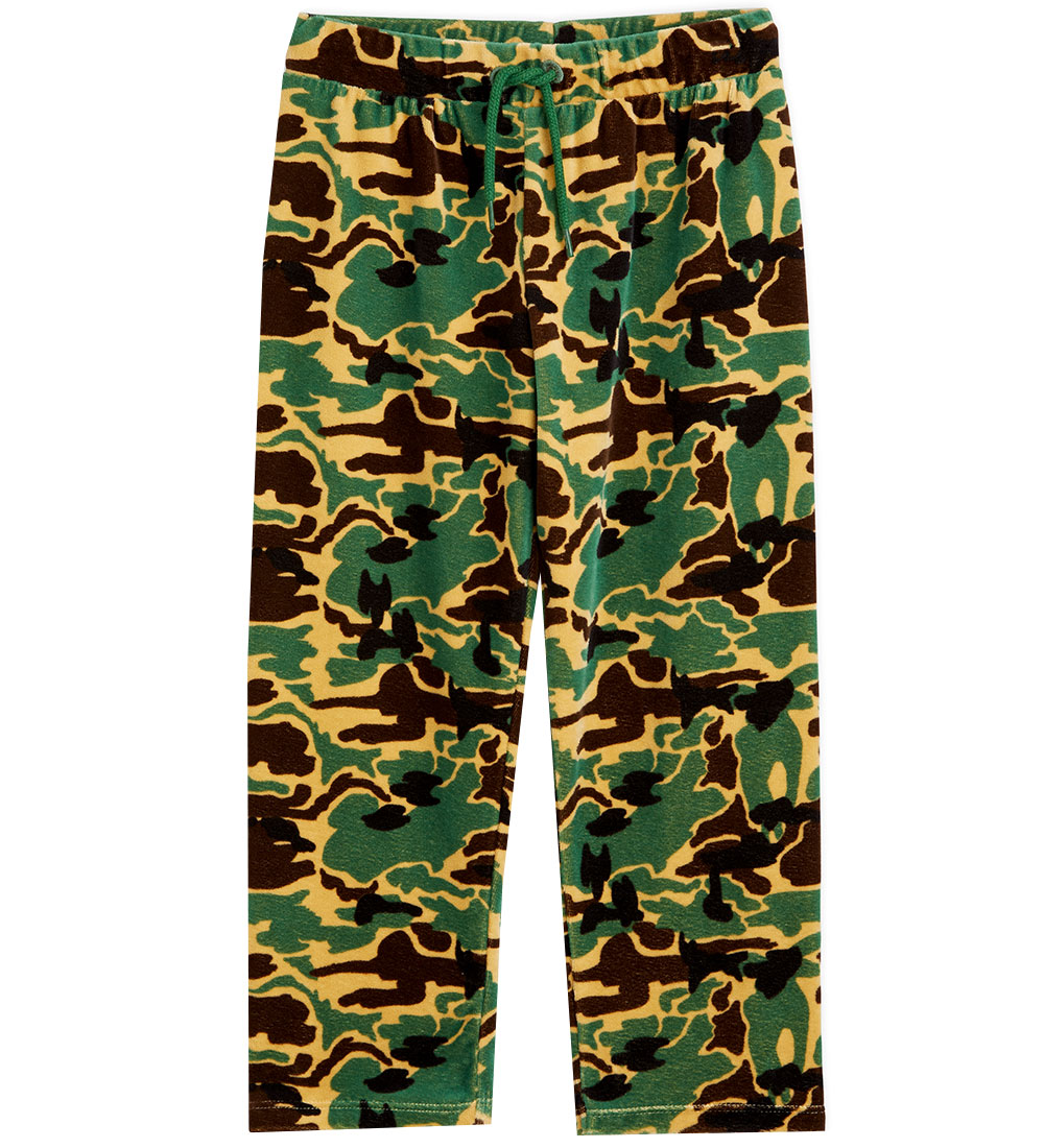 Mini Rodini Velourbukser - Camo - Grøn