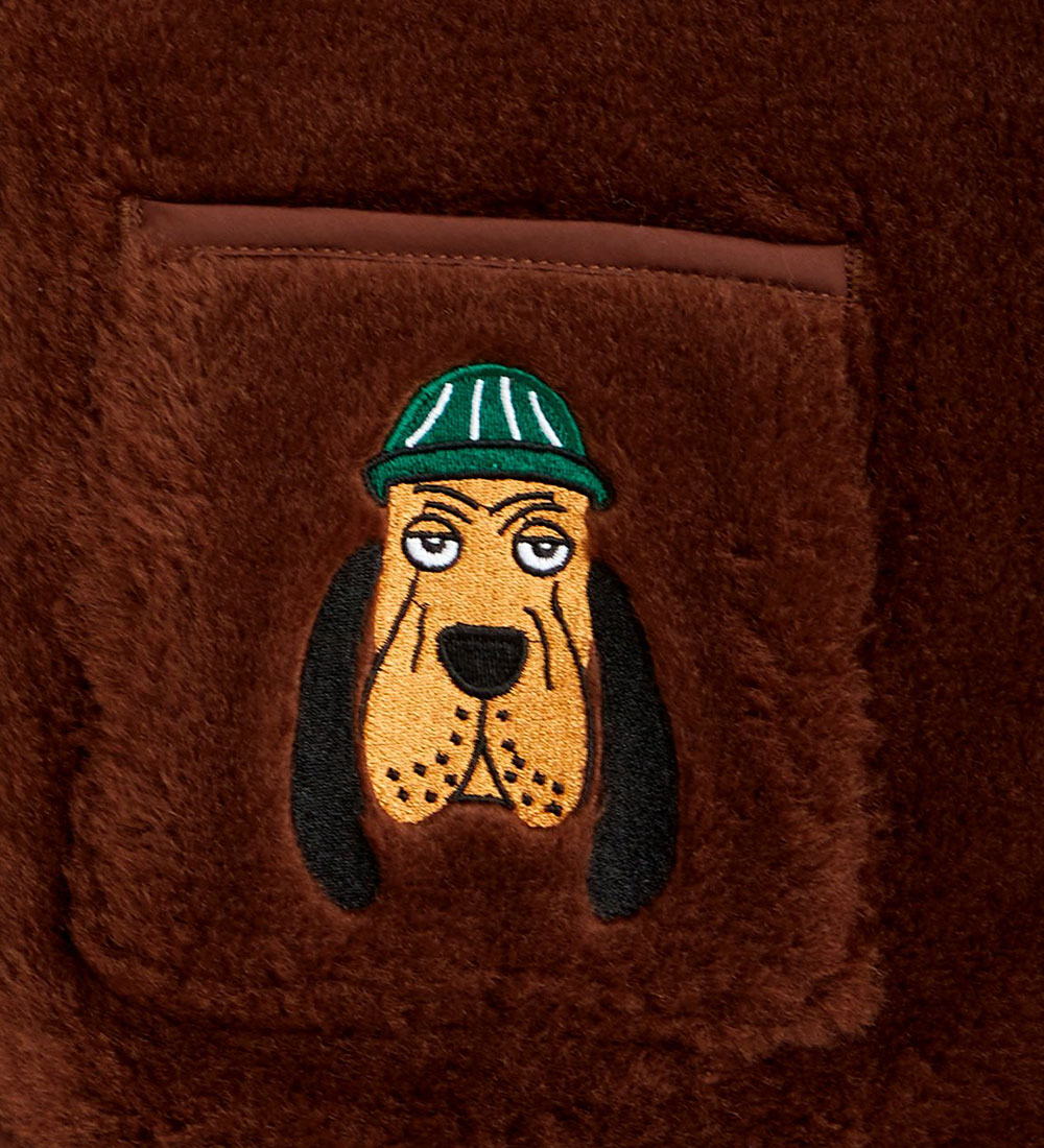 Mini Rodini Vest - Imiteret Pels - Bloodhound  - Brun