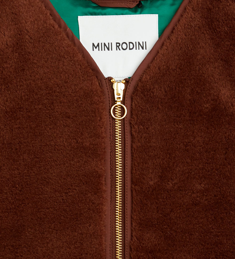 Mini Rodini Vest - Imiteret Pels - Bloodhound  - Brun