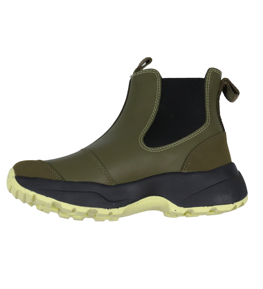Woden Gummistøvler - Kort - Siri - Dark Olive/Pale Lime