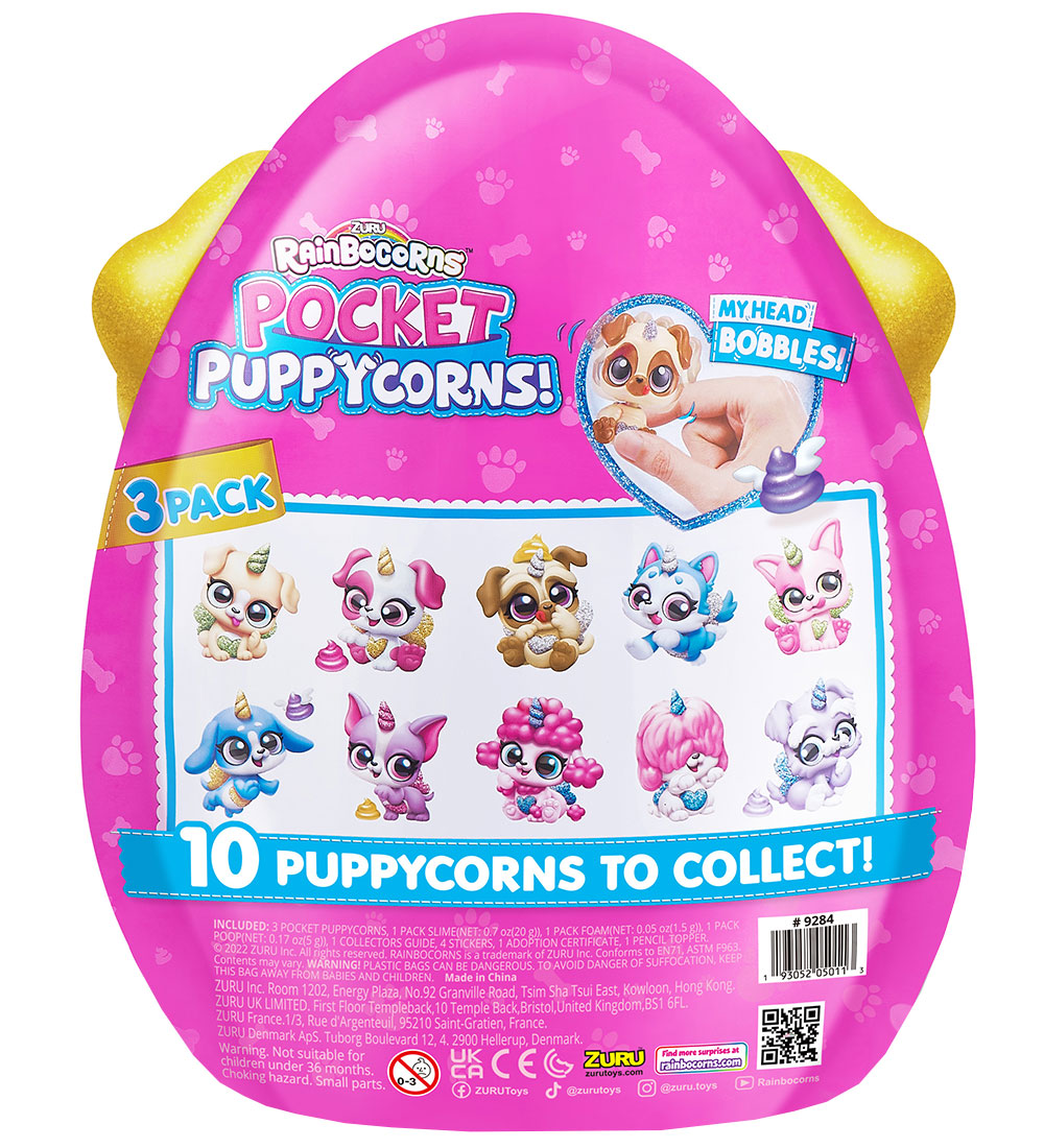 Rainbocorns Legetøj - 13 Dele - Pocket Puppycorns