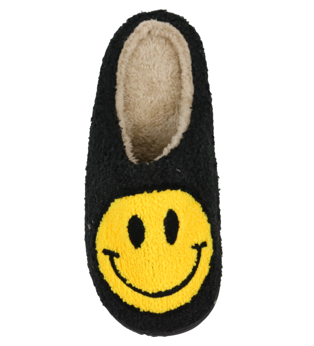 By Stær Hjemmesko - Sort/Gul m. Smiley