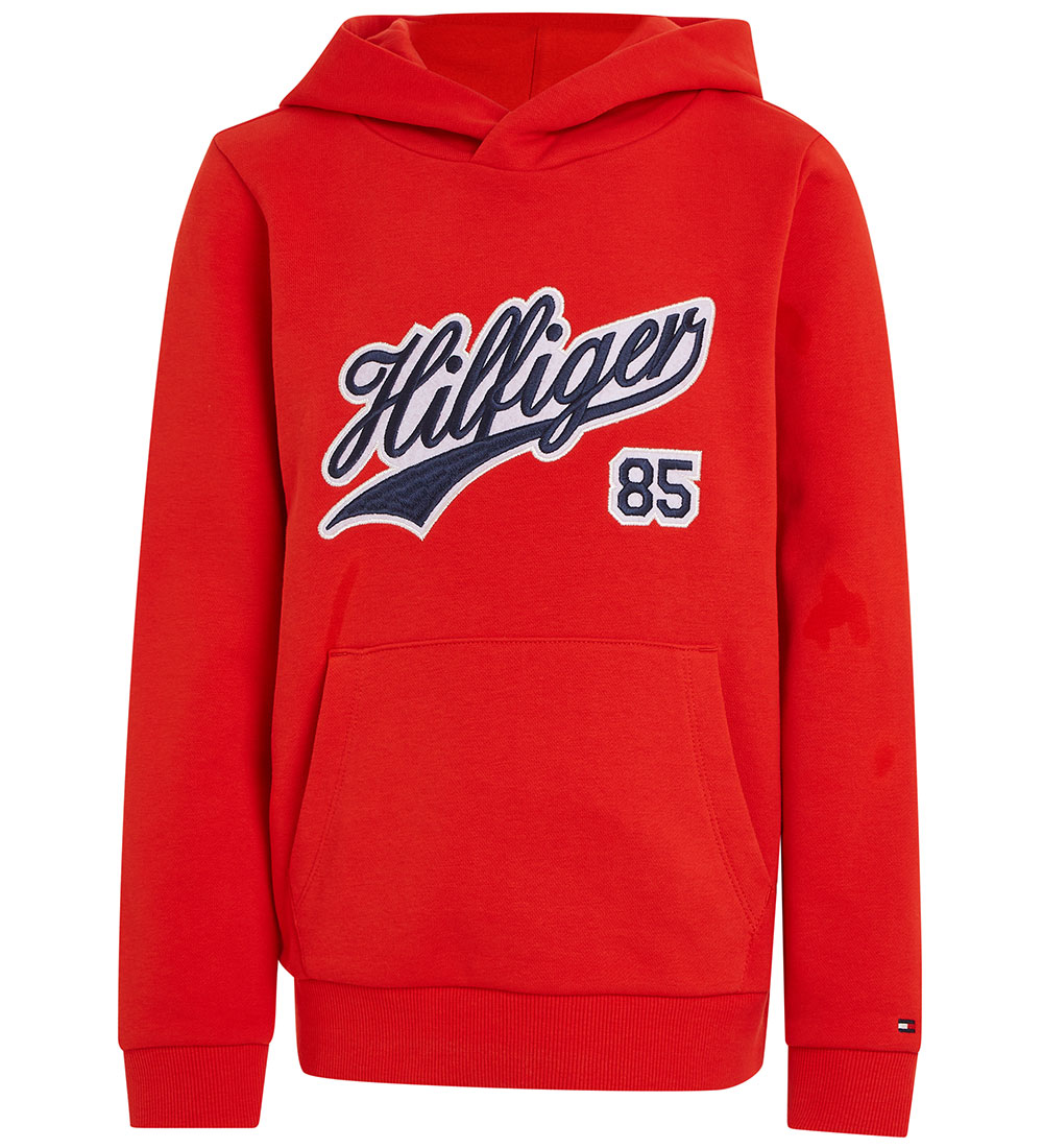 Tommy Hilfiger Hættetrøje - Hilfiger Script - Fierce Red