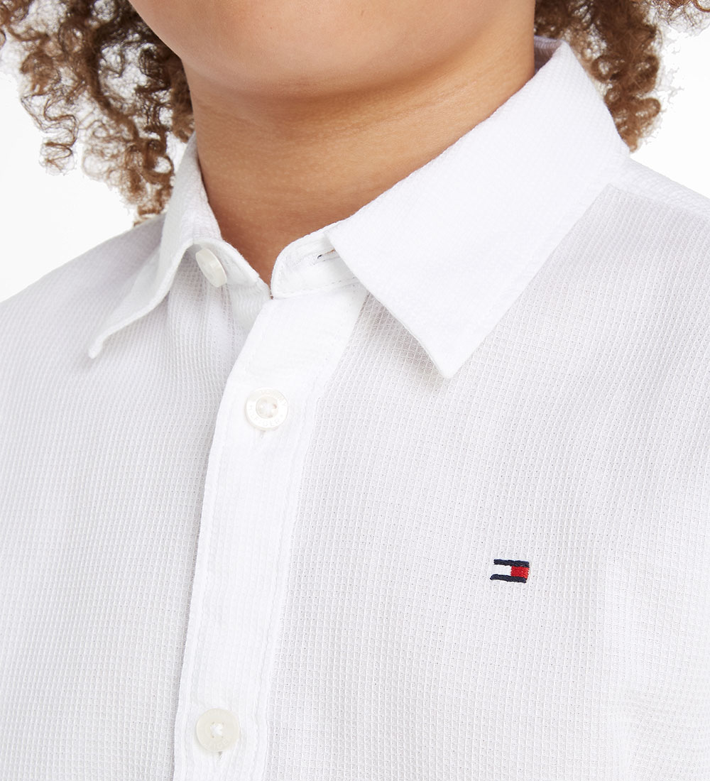 Tommy Hilfiger Skjorte - Solid Waffle - White