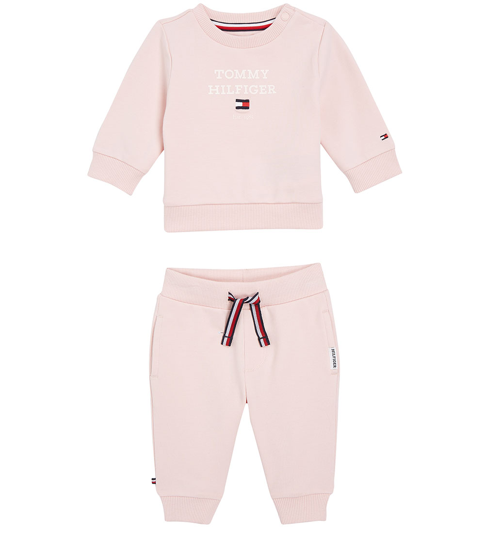 Tommy Hilfiger Sweatsæt - Baby TH Logo - Whimsy Pink