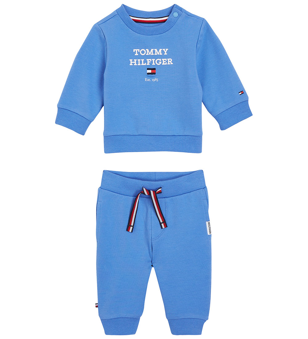 Tommy Hilfiger Sweatsæt - Baby TH Logo - Blue Spell