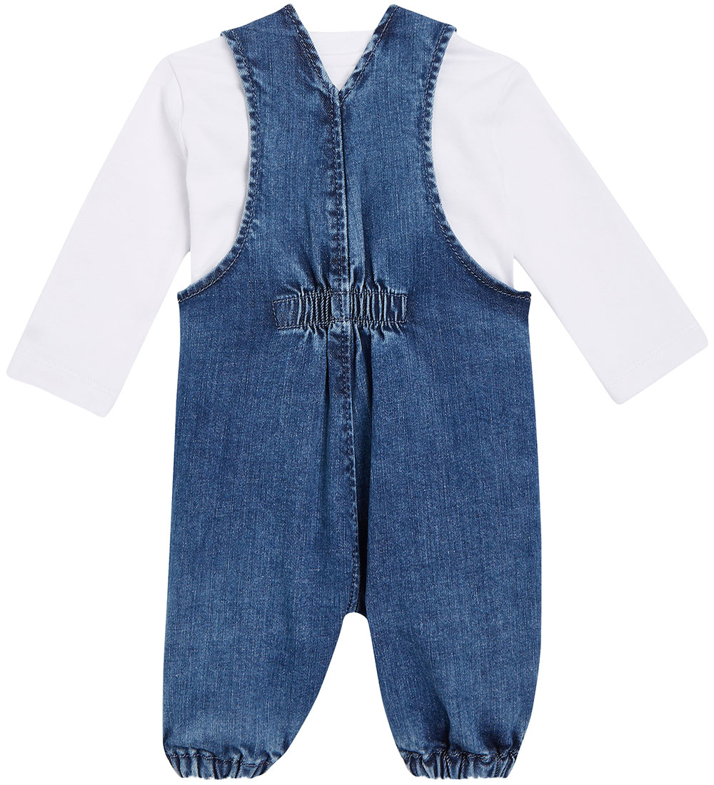 Tommy Hilfiger Sæt - Bluse/Smækbukser - Baby Denim Dungaree - De