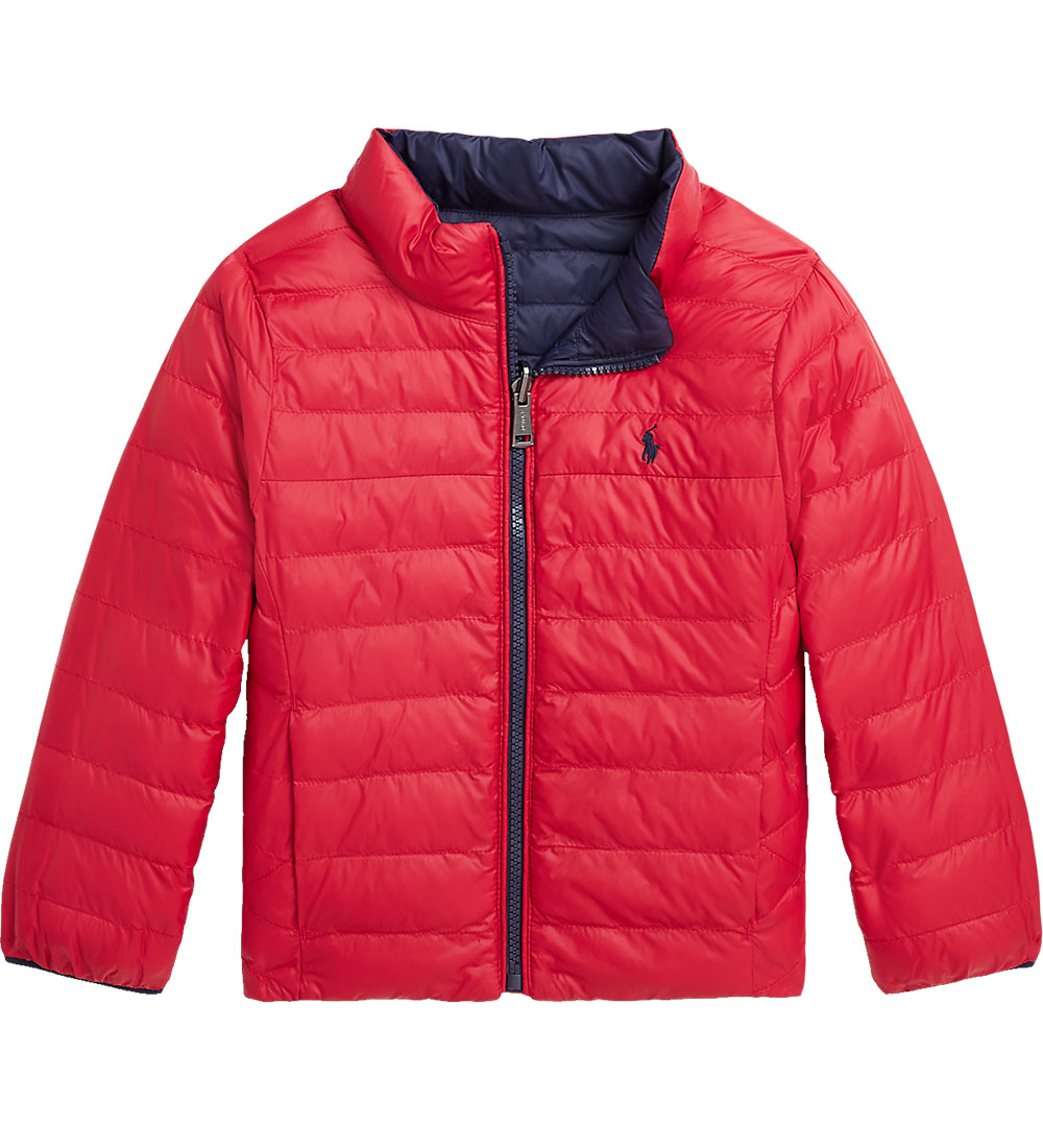 Polo Ralph Lauren Dynejakke - Vendbar - Navy/Rød
