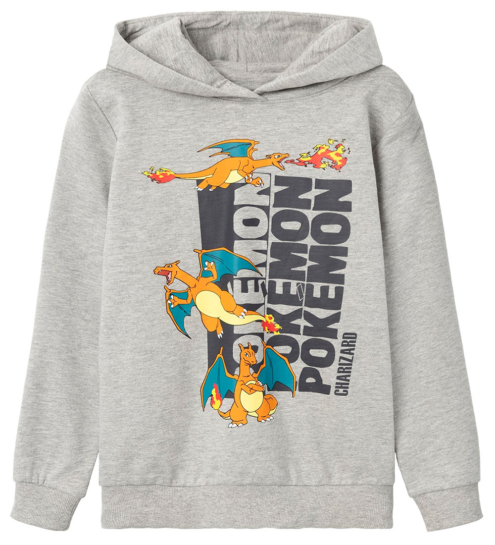 Name It Hættetrøje - NkmOtt Pokemon - Grey Melange
