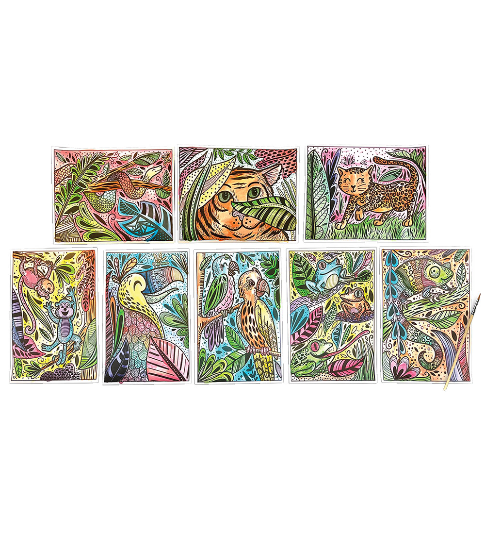 Ooly Magiske Maleark - Hidden Colors - 8 Stk. - Magic Jungle