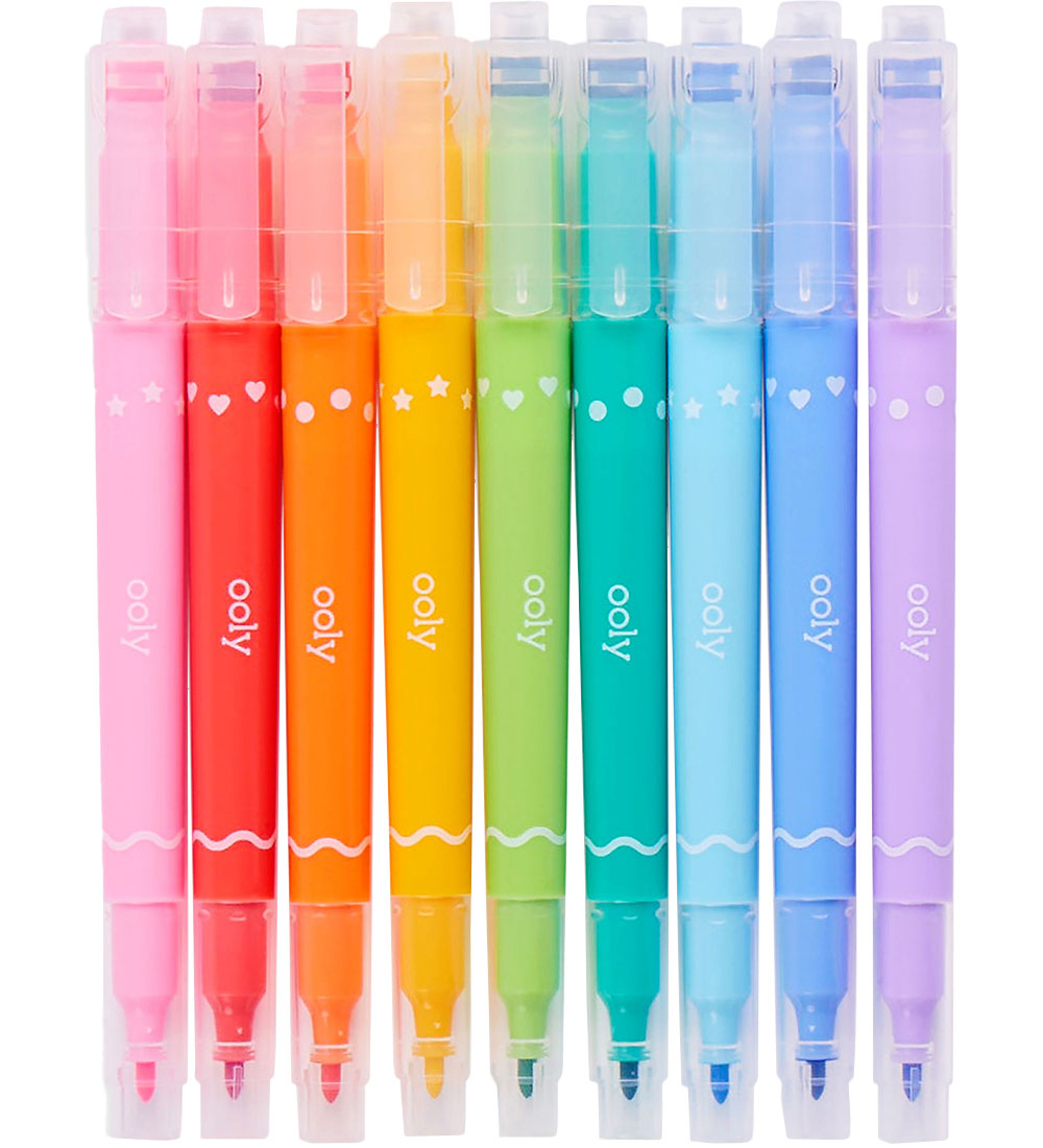 Ooly Dobbeltsidede Tuscher - 9 stk - Confetti Stamp