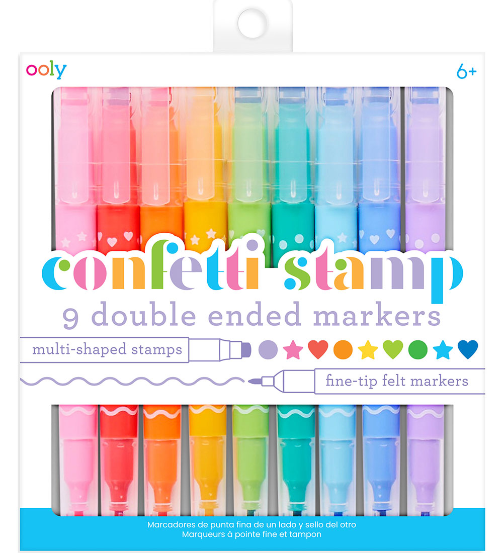 Ooly Dobbeltsidede Tuscher - 9 stk - Confetti Stamp