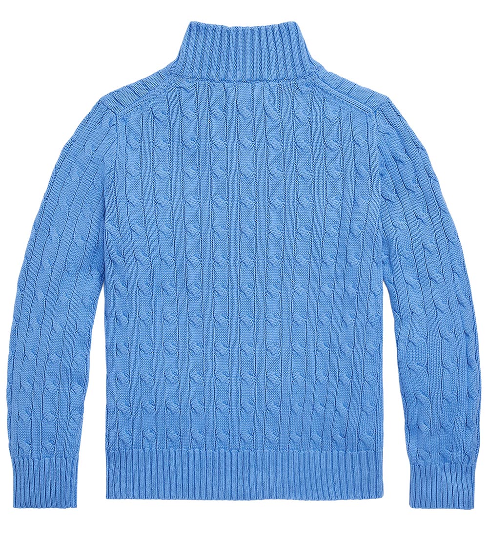 Polo Ralph Lauren Bluse - Strik - Summer Blue m. Lynlås