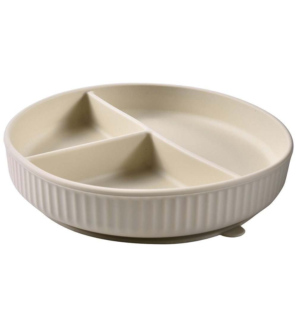 Mikk-Line Tallerken - Silikone - 3 Rum - White Swan