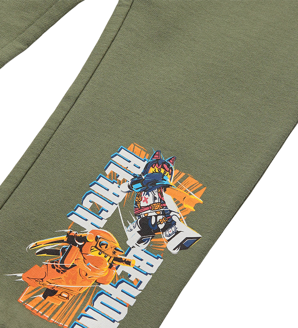 LEGO® Ninjago Sweatpants - LWPhilo 105 - Støvet Grøn m. Print