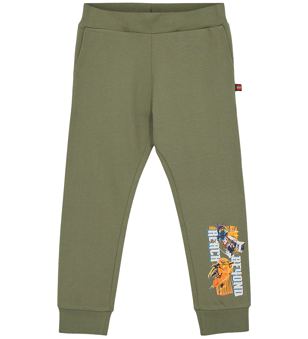 LEGO® Ninjago Sweatpants - LWPhilo 105 - Støvet Grøn m. Print
