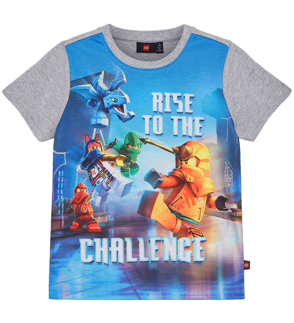 LEGO® Ninjago T-shirt - LWTano 131 - Gråmeleret/Blå m. Print