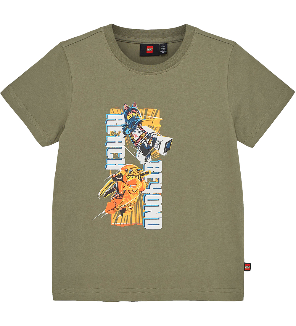 LEGO® Ninjago T-shirt - LWTano 132 - Støvet Grøn m. Print