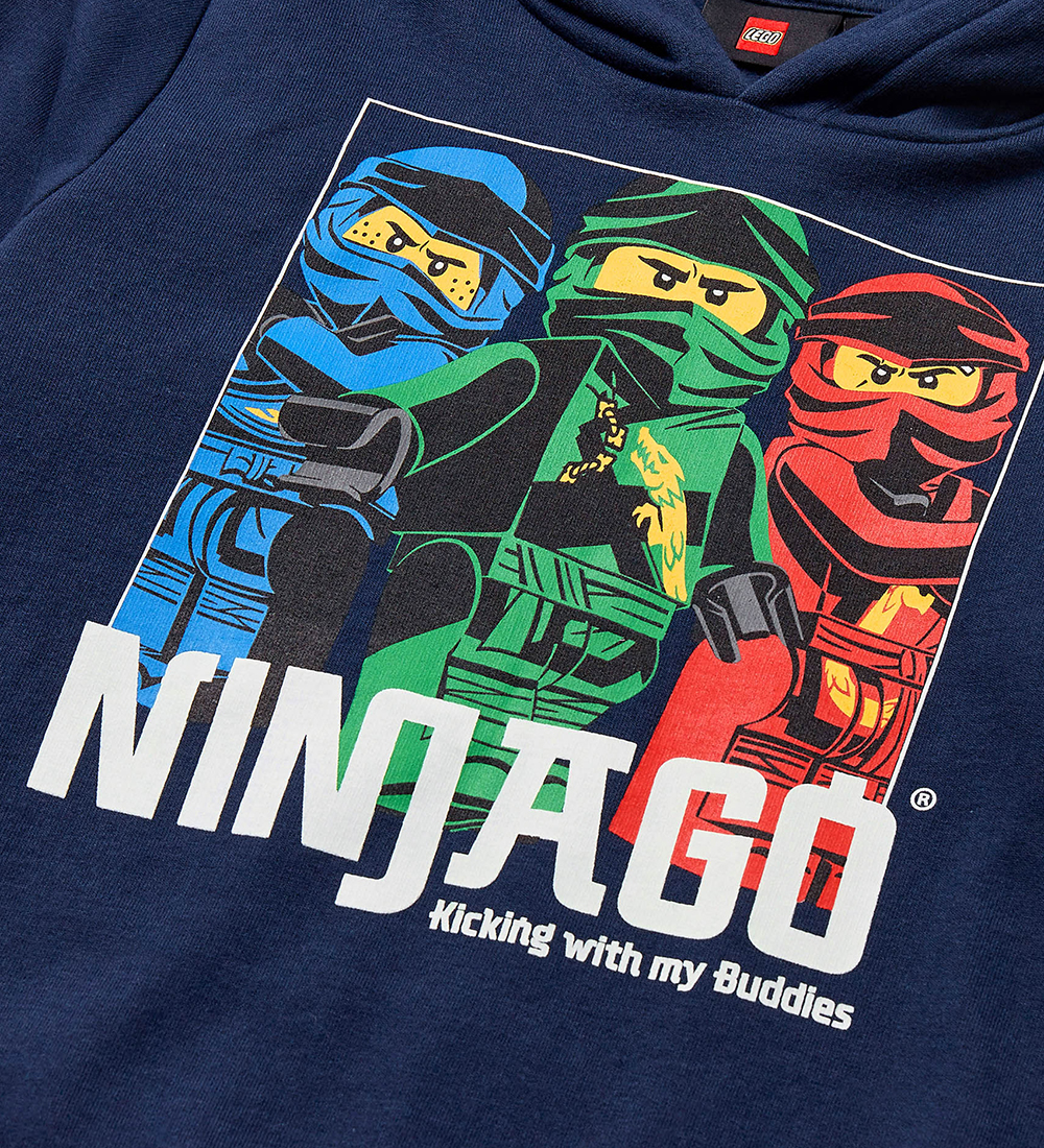 LEGO® Ninjago Hættetrøje - LWScout 102 - Dark Navy m. Ninjaer