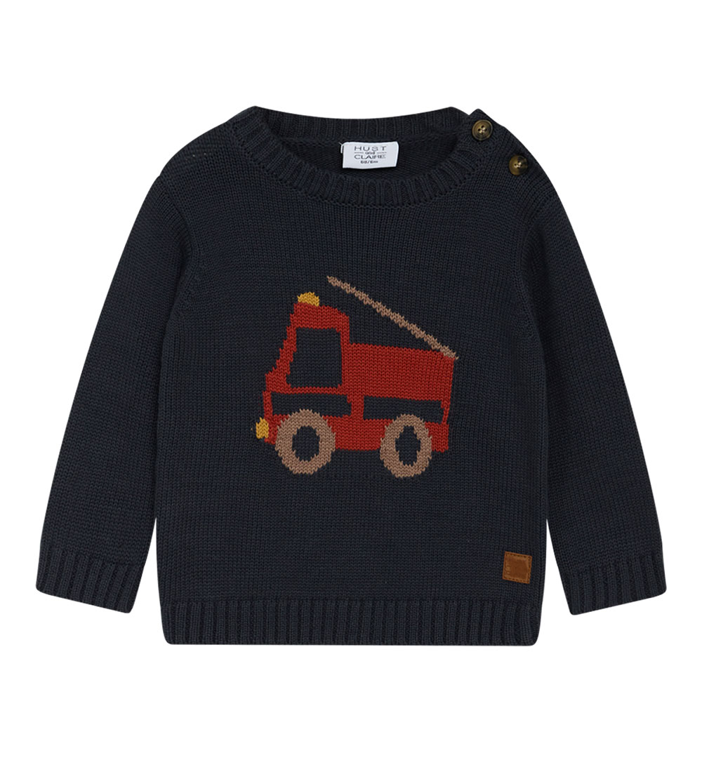 Hust and Claire Bluse - Pilou - Strik - Blue Night m. Brandbil