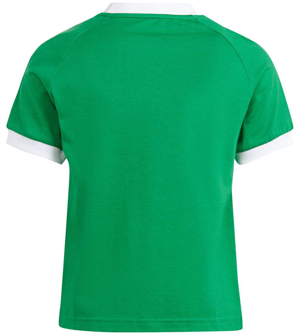 adidas Originals T-shirt - 3 Stripes - Grøn/Hvid