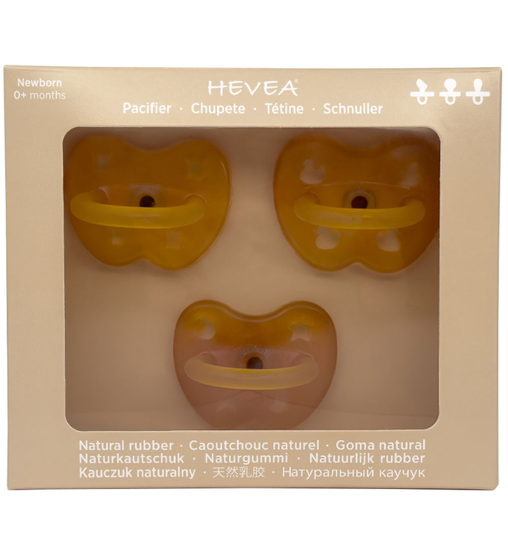 Hevea Sutter - 0-3 mdr - 3-pak - Naturgummi - Natural