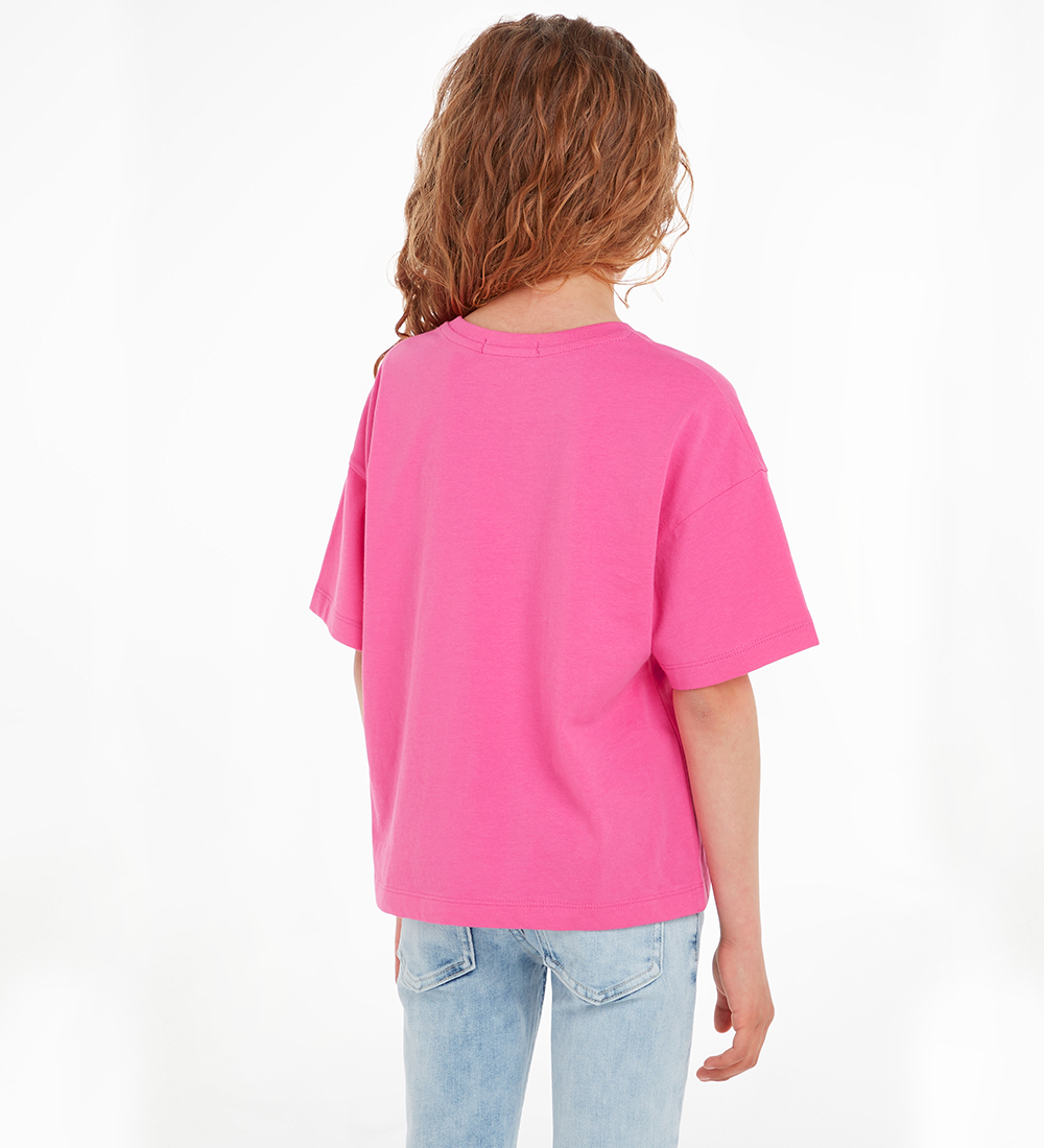 Calvin Klein T-shirt - Puff Hero Logo - Pink Amour