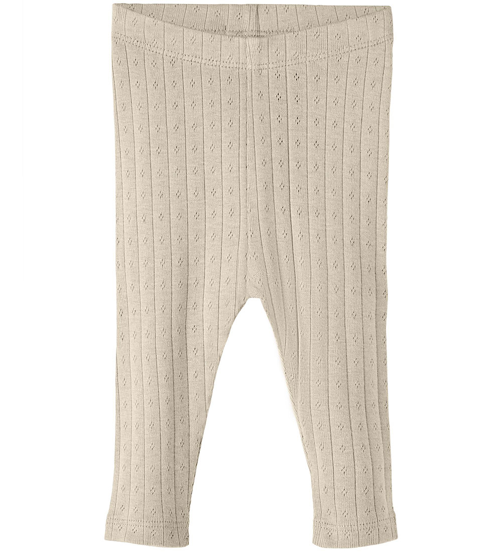 Lil' Atelier Leggings - Noos - NbfRachel - Fog m. Hulmønster