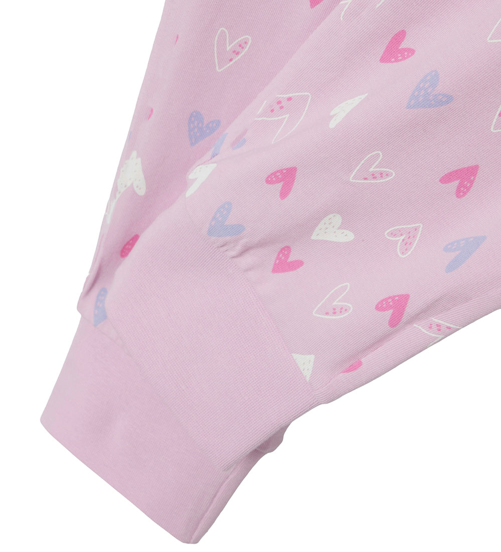 Name It Nattøj - Noos - NkfNightset - Pink Lavender m. Hjerter