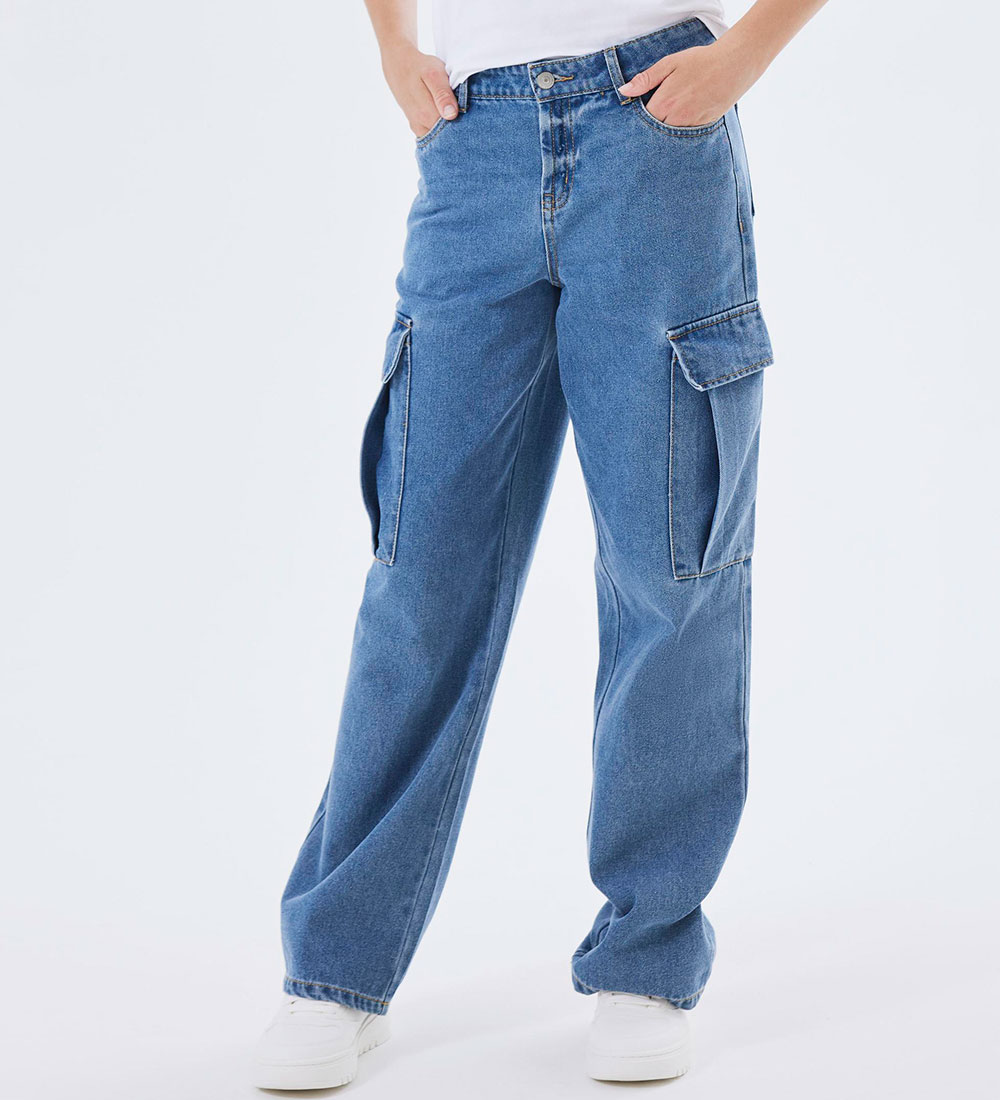 LMTD Jeans - Cargo -  NlnTartizza - Medium Blue Denim