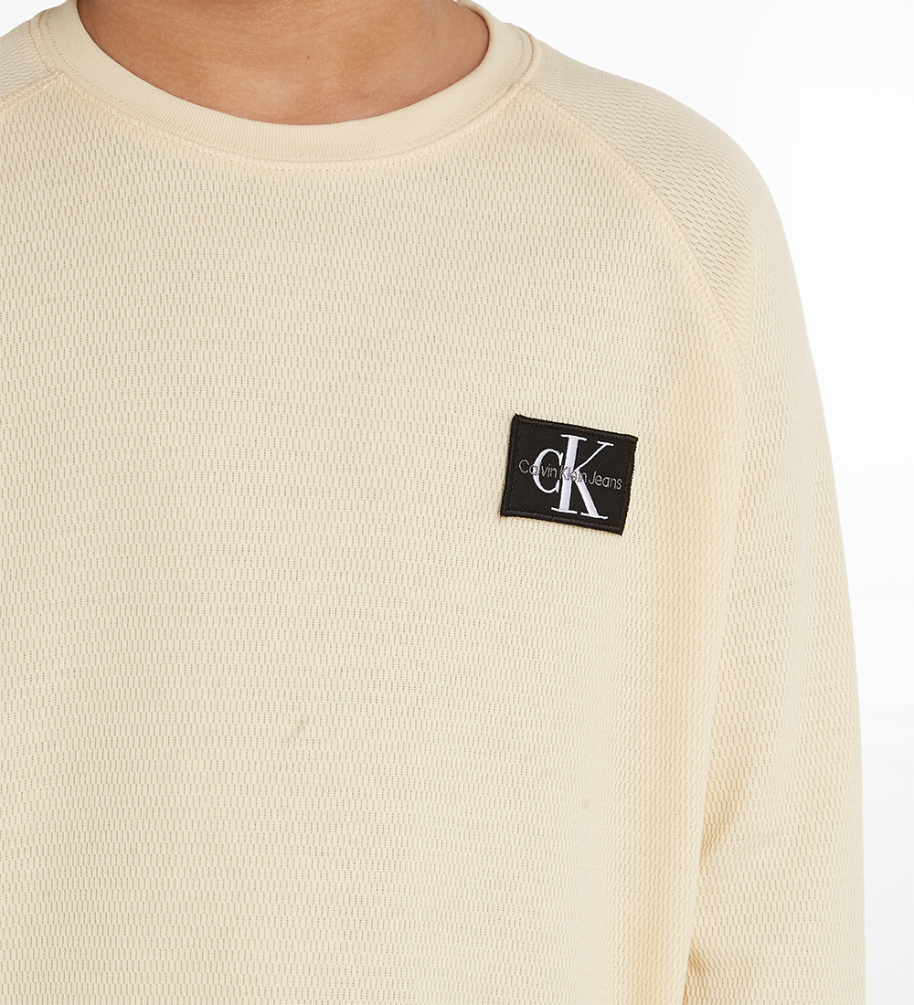Calvin Klein Bluse - Modern Waffle Badge - Vanilla