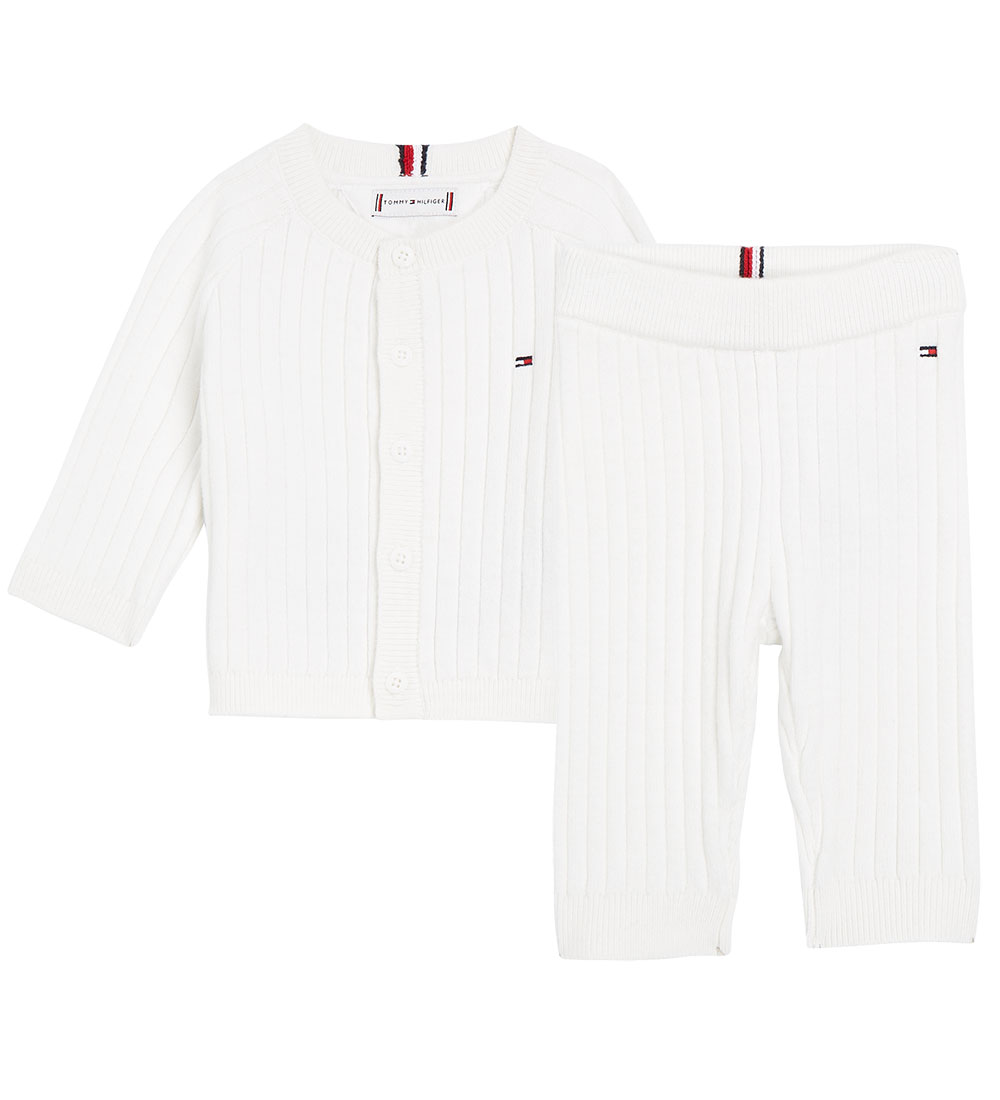 Tommy Hilfiger Gaveæske - Cardigan/Bukser - Strik - Hvid