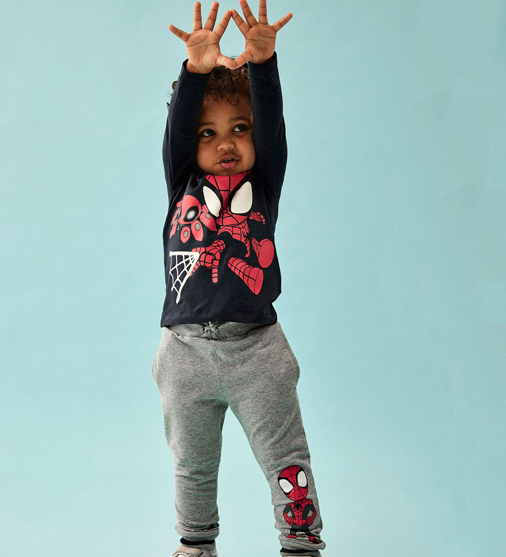 Name It Sweatpants - NmmDetlef Spidey - Grey Melange