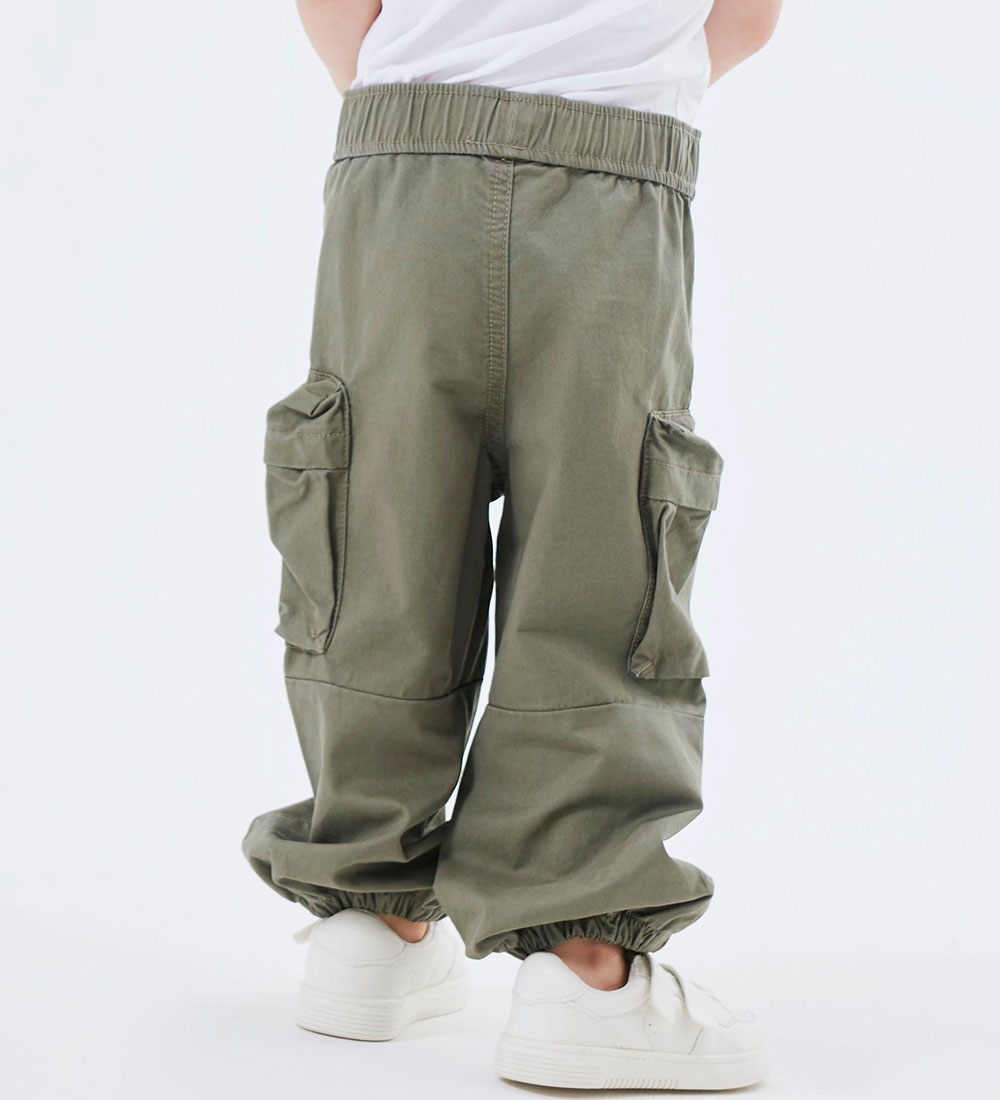 Name It Bukser - NmmBen R Parachute - Noos - Dusty Olive