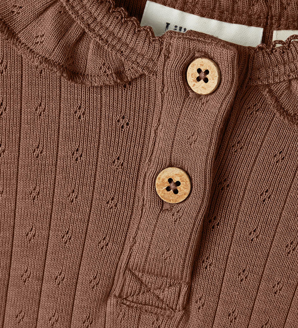 Lil Atelier Body l/æ - Noos - NbfRachel - Carob Brown m Hulmønst