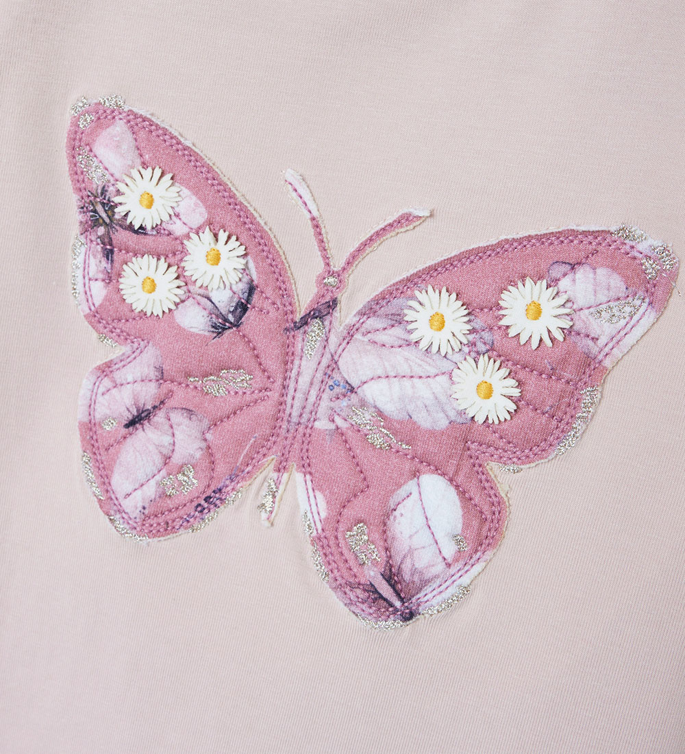 Name It Bluse - NmfBea - l/æ - Sepia Rose m. Sommerfugl