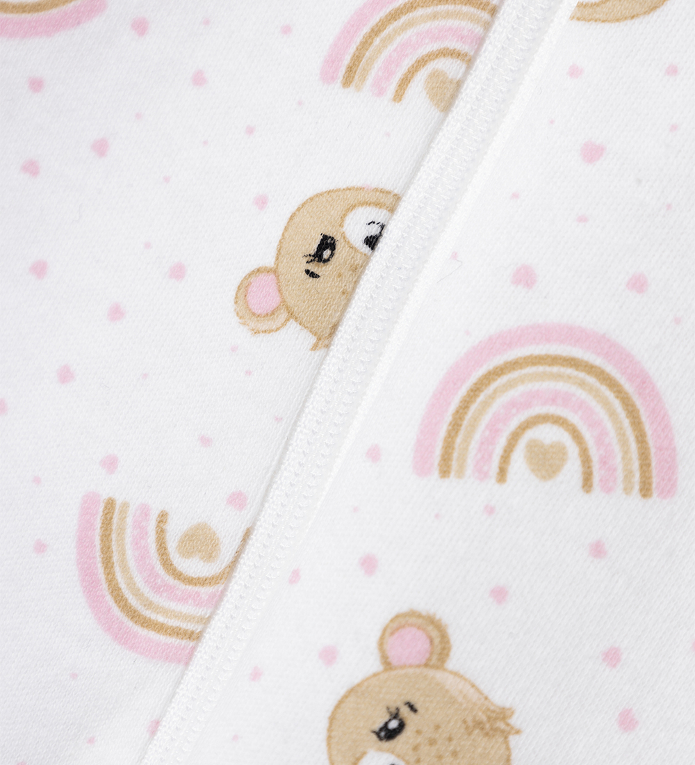 Name It Natdragt - NbfNightsuit - Bright White/Pink Teddy