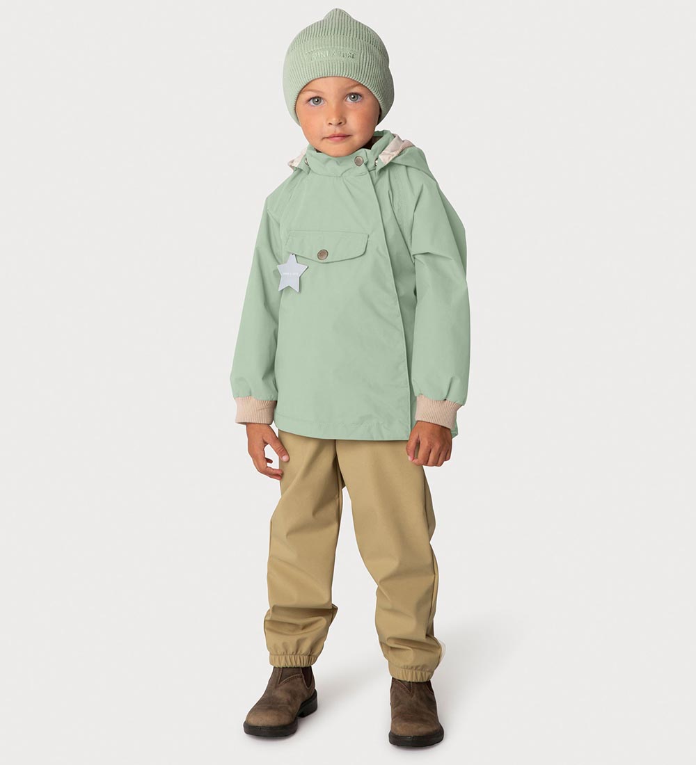 Mini A Ture Softshellbukser m. Fleece - Aian - Boa Green