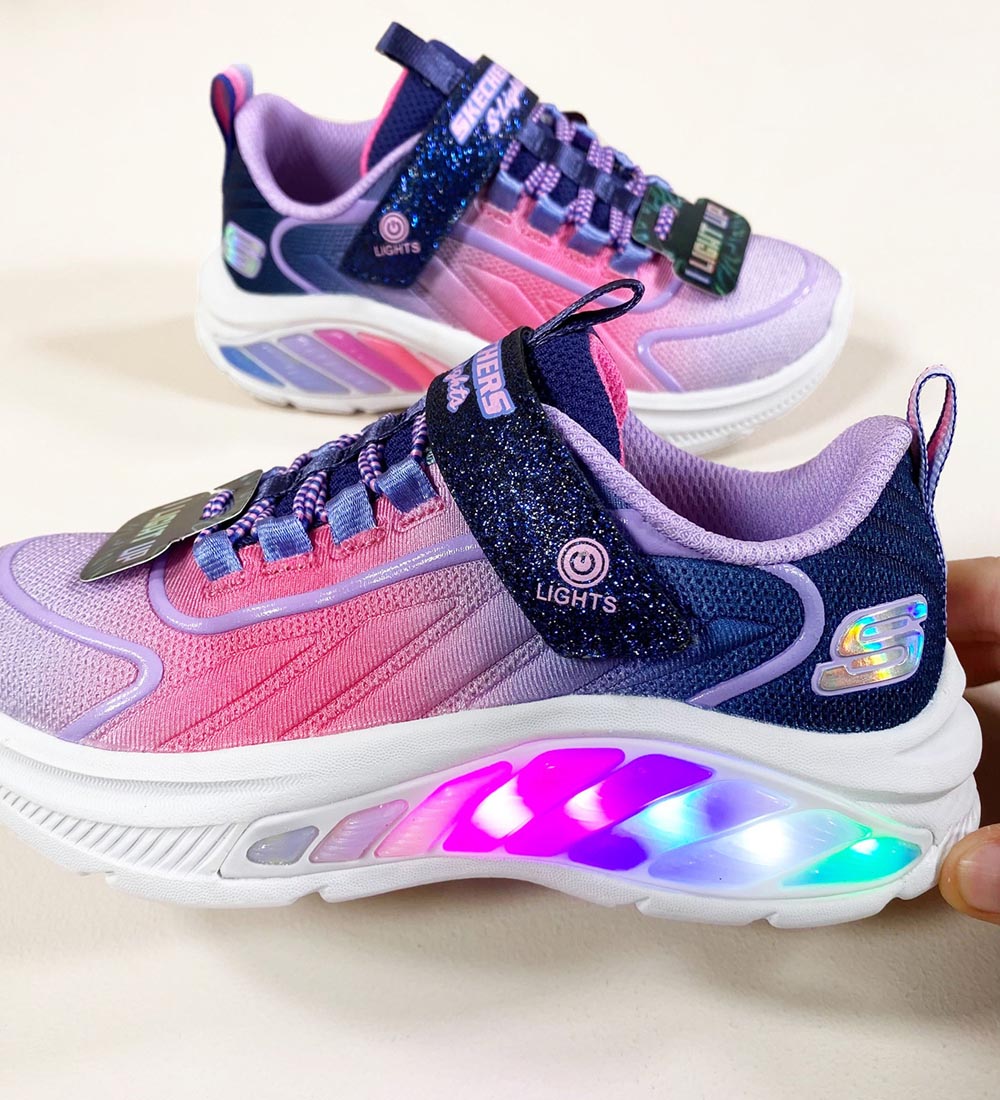 Skechers Sko m. Lys - Rainbow Cruisers - Navy/Multi