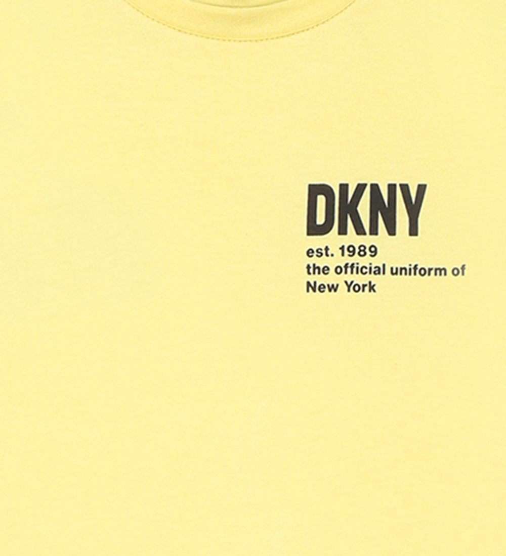 DKNY T-shirt - Straw Yellow m. Sort