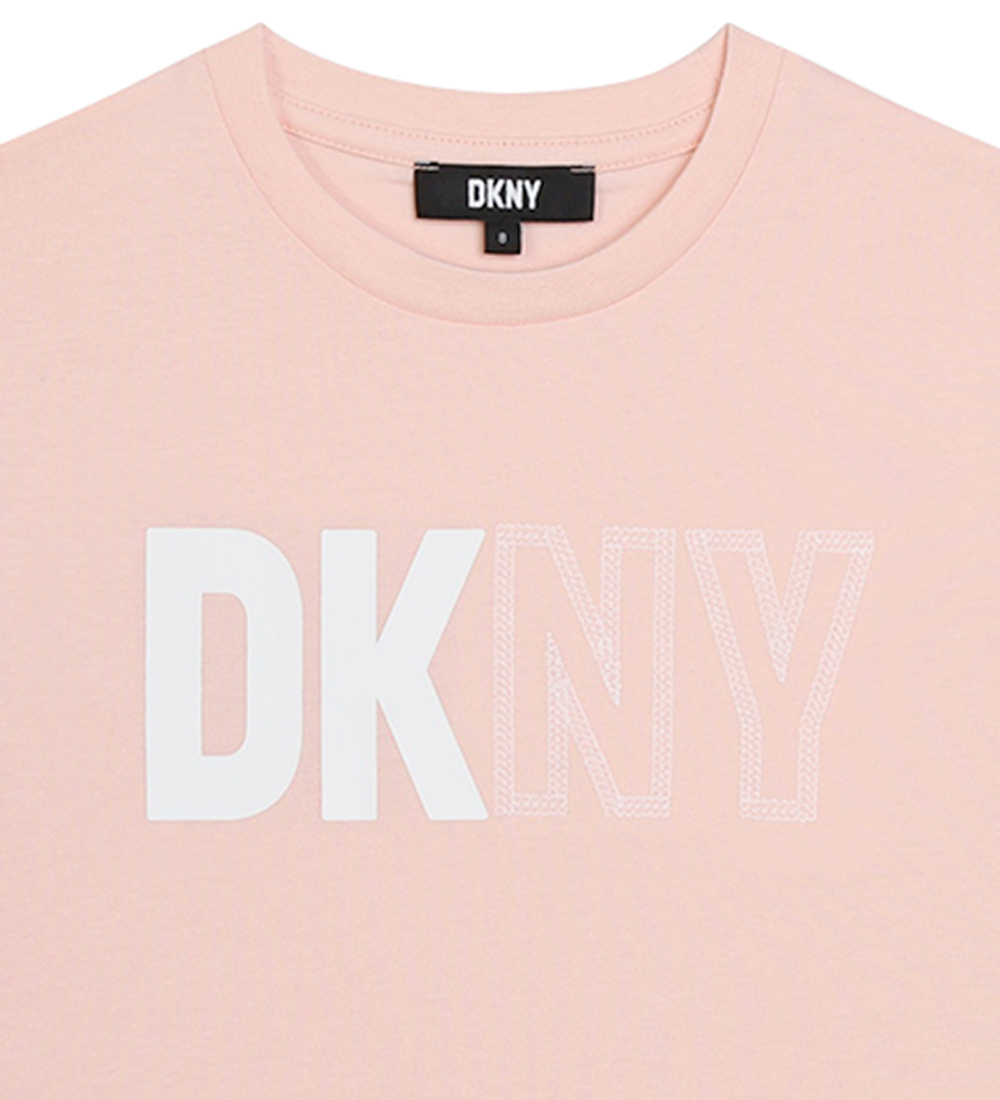 DKNY T-shirt - Rosa m. Hvid