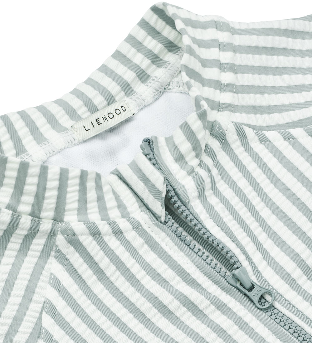 Liewood Badeheldragt - Max Seersucker - UV40+ - Stripe Sea Blue/