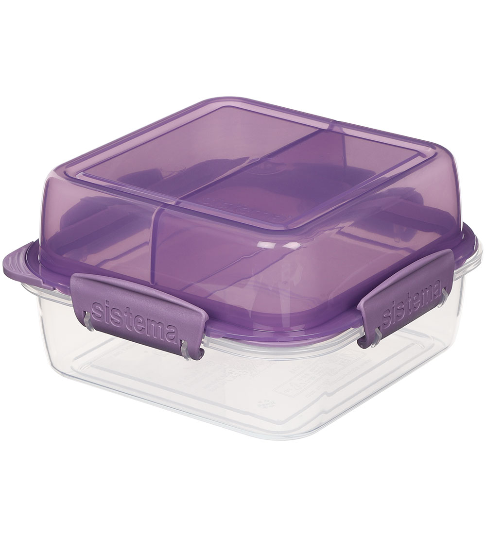 Sistema Madkasse - Lunch Stack To Go Square - 1,24 L - Lilla
