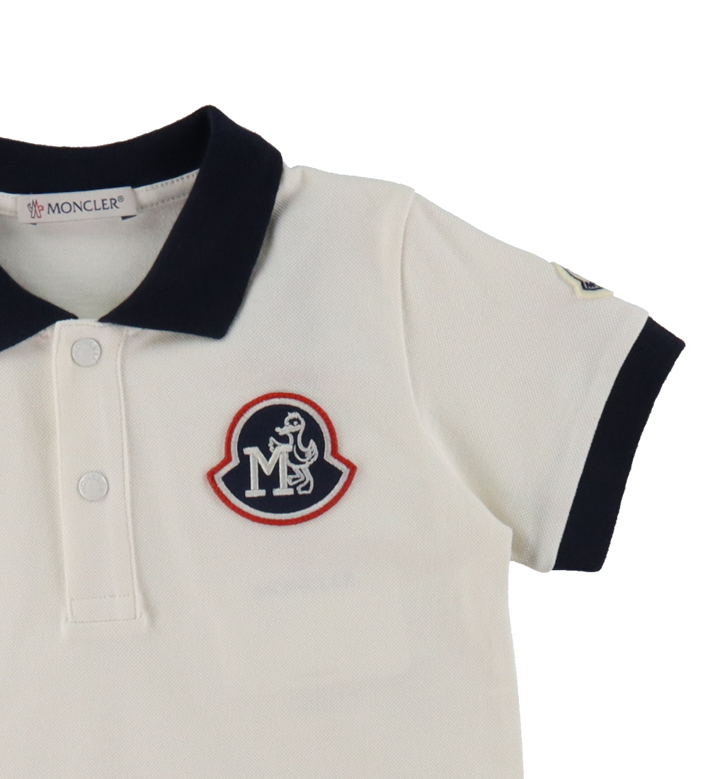 Moncler Polo - Natural m. Navy
