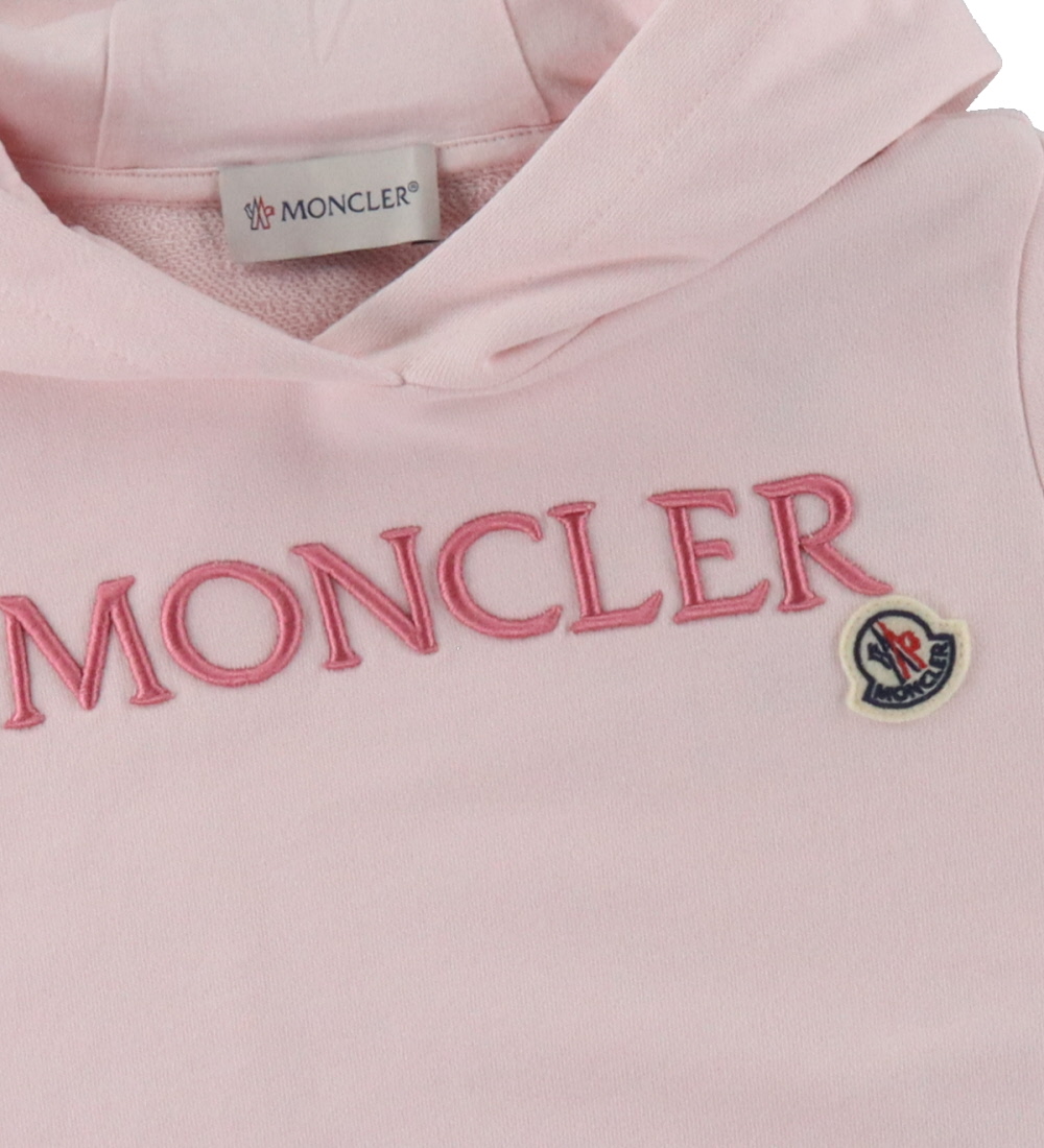 Moncler Hættetrøje - Rosa m. Broderi