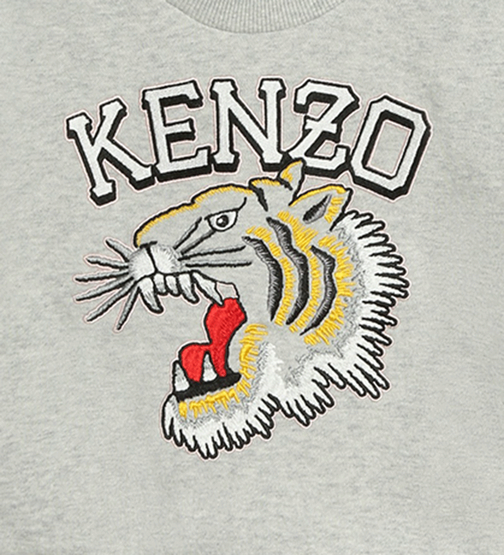 Kenzo Sweatshirt - Gråmeleret m. Tiger